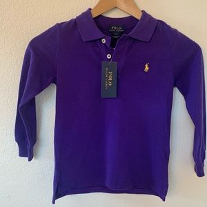 NWT Girl’s Polo by RL purple long sleeve polo 4/4T